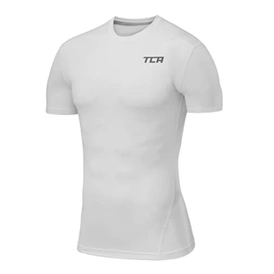 Image of TCA Boys&#039; Pro Performance Compression Base Layer Short Sleeve Thermal Top White, 6 8 Years