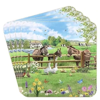 Image of Donkey Coasters Set Of 4 Farmers Field