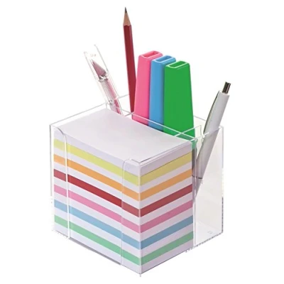 Image of Wedo 270 266916 Combined Memo Box/Pen Holder Transparent