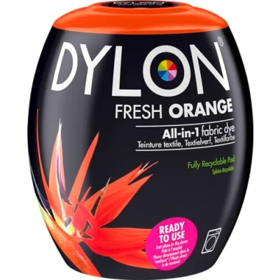 Image of DYLON Washing Machine Fabric Dye Pod for Clothes &amp; Soft Furnishings, Fresh Orange