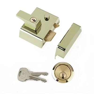 Image of Yale B 2 DMG PB 40 Double Locking Nightlatch 40mm Dark Metallic Finish High Security can be locked from inside with key