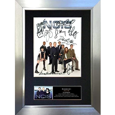 Image of NCIS Signed Autograph Mounted Photo Reproduction PRINT A4 Rare Perfect Birthday (297 x 210mm) #739 (Silver Frame)