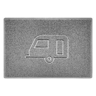 Image of Nicoman CARAVAN Embossed Shape Door Mat Dirt Trapper Washable Barrier Doormat (Use Indoor or Sheltered Outdoor) (90x60cm/3x2ft,Large) Grey