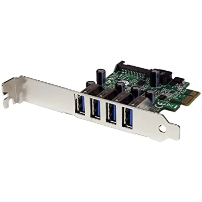 Image of StarTech.com 4 Port PCI Express SuperSpeed USB 3.0 Controller Card with UASP Expansion SATA Power (PEXUSB3S4V)