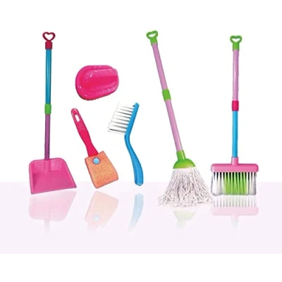 Image of Koolbitz Pretend Play Cleaning Set for Children, Complete Toyset with Accessories Mop Dustpan Brush Sweeping, Little Cleaner Gift Boys &amp; Girls