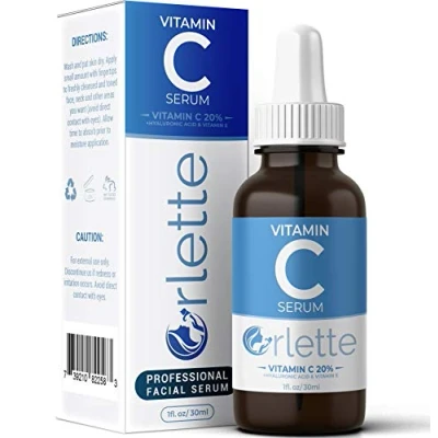 Image of Orlette Vitamin C Serum for Face with Hyaluronic Acid and E 20% Anti aging Skin Treatment Formula Vit Reduces Acne, Wrinkles Dark Circles (30ml)