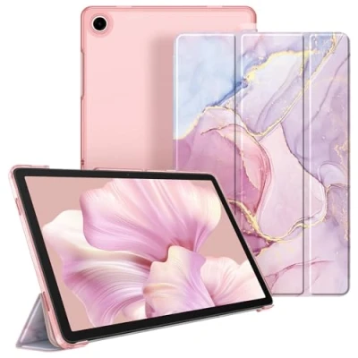 Image of FINTIE SlimShell Case for Samsung Galaxy Tab A9+ / A9 Plus 11 Inch 2023 Model (SM X210/X216/X218), Lightweight Stand Translucent Frosted Back Cover with Auto Wake/Sleep, Marble Pink