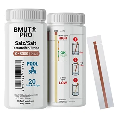 Image of 20 x Salt Water Test Pool &amp; Spa 0 8000 ppm Concentration Sodium Chloride Content