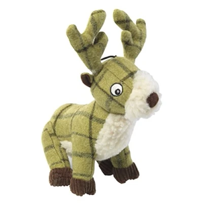Image of House of Paws Tweed Plush Stag Dog Toy, Green