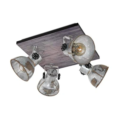 Image of EGLO Barnstaple ceiling light industrial look, 4 bulb
