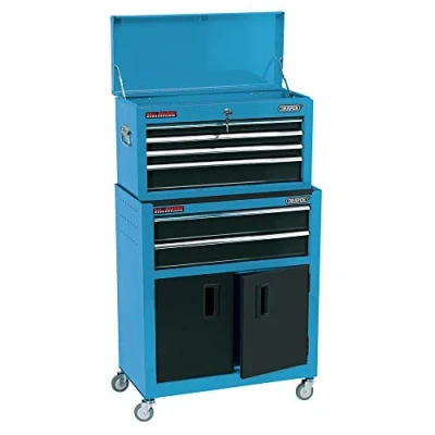 Image of Draper Combined Roller Cabinet and Tool Chest, 6 Drawer, 24&quot;, Blue