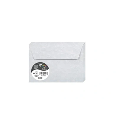 Image of Clairefontaine 120006C Pack of 20 Self Adhesive Envelopes C6 Format 11.4x16.2cm 120g/m² Color Marbled Blue Invitation to Events and Correspondence Pollen Range Premium Paper