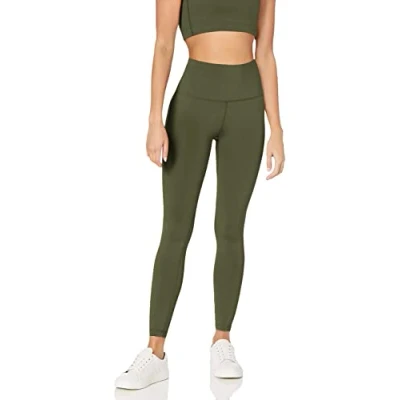 Image of Amazon Essentials Women&#039;s Active Sculpt Workout Athleisure High Rise Full Length Leggings (Available in Plus Size), Olive, XL