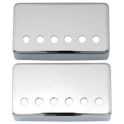 Image of Musiclily 50/52mm Humbucker Pickup Covers Set Neck Bridge for Electric Guitar, Chrome