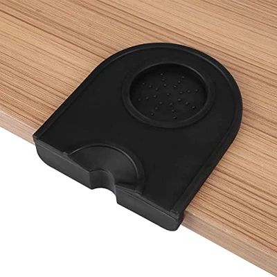 Image of Coffee Tamping Mat, Espresso Silicone Tamper Mat Anti skid Multi function Corner Pad Holder, 12.5x14cm/4.92x5.51inch(Black)