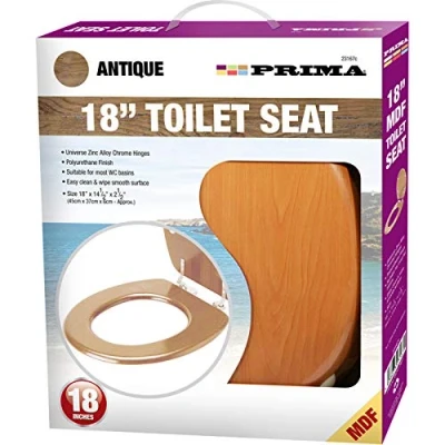 Image of Prima 23167C 45cm(18&quot;) MDF Toilet Seat Antique Pine