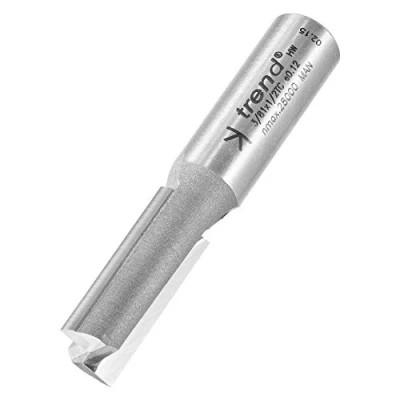 Image of Trend Professional Straight Two Flute Router Cutter Bit, 1/2 Inch Shank, 12.7mm Cut Diameter, Diameters from 2.0mm to 12.7mm, Tungsten Carbide Tipped, 3/81X1/2TC