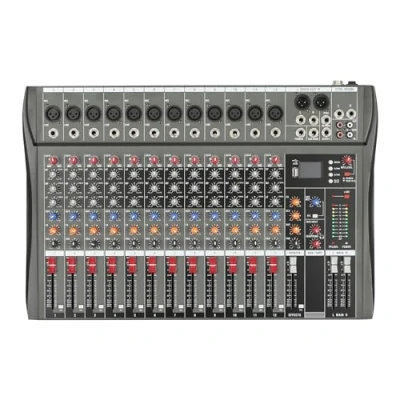 Image of Audio Mixer Channel, 12 Channel DJ USB Studio 48V Phantom Power Sounds Bluetooth for Live, Wedding, Party, Recording Broadcast (12 Channel)