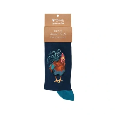 Image of Wrendale Designs Colours of the Rainbow&#039; Cockerel Men&#039;s Socks
