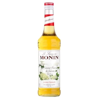 Image of MONIN Premium Elderflower Syrup 700ml for Cocktails and Mocktails. Vegan Friendly, Allergen Free, 100% Natural Flavours Colourings