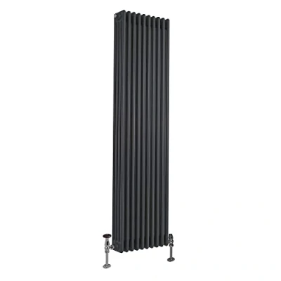 Image of Milano Windsor Anthracite Cast Iron Style Vertical Four Column Radiator 1800mm x 470mm