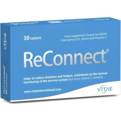 Image of Vitae ReConnect NADH, CoQ10, Serine, Vitamin C Energy Improve Performance Memory Mental Fatigue Focus and Concentration 30 tablets