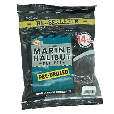 Image of DYNAMITE BAITS MARINE HALIBUT PELLETS 350 GRAMS PRE DRILLED (14 MM)