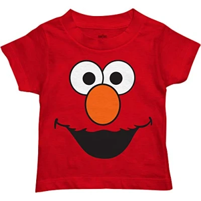 Image of Sesame Street Short Sleeve T Shirt Tee Elmo &amp; Cookie Monster Big Face (Elmo, 4T)