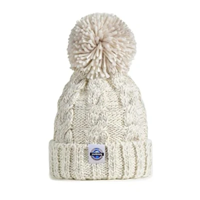 Image of SWIMZI Oatmeal Cable Knit Super Bobble Hat