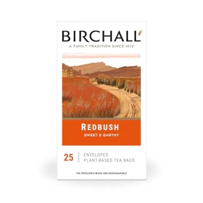 Image of Birchall Tea Bags, Cederberg Redbush Tea, Fruit and Herbal Gift Set, Caffeine Free Bursting With Full Flavour, Perfect Vegan Gifts, 25 Enveloped Plant Based Prism Bags