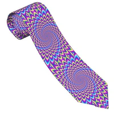 Image of ZORIN Abstract Psychedelic Flower Ties For Men Slim Silk Men&#039;S Neckties 8 Cm/3.2 Inch Wedding Party Business Graduation