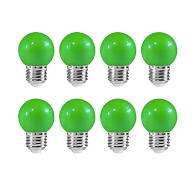 Image of ZFQ 8 Pack E27 Bayonet Colored LED Light Bulbs 2W G45 Golf Ball Mini Globe Bulb Lighting Bulbs,Green for Outdoor Indoor String Patio Garden Party Christmas, Tree, Fairy Night Lights