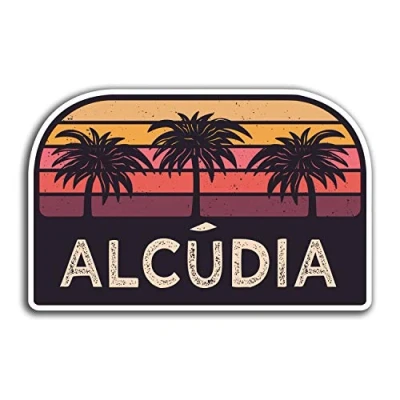 Image of 2 x 10cm Alcudia Sunset Vinyl Stickers Travel Sticker Laptop Luggage #23828 (10cm Wide)