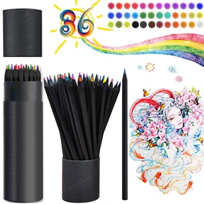 Image of Camiki Art 36 Colouring Pencils, Coloured Pencils Drawing Oil based Water soluble Artist Pencil Set, No Wax, for Kids &amp; Adults Sketching, Doodling, Painting, Writing, Pre sharpened (36)