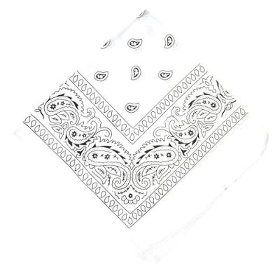 Image of Paisley Print Men&#039;s Cotton Funky Headband Scarf Headwear Bandana UK White