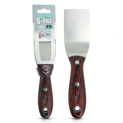 Image of Axus Decor S Fill (Grey Series) Stainless Steel Flexible Filling Knife, Filler Knife Putty for Professional &amp; DIY Projects Anti Rust Blade and Ergonomic Aleetwood Handle 2 Inch/ 50mm