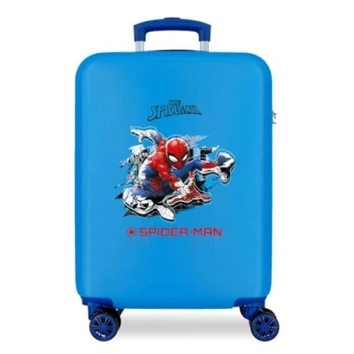 Image of Marvel Spiderman Geo Blue Cabin Suitcase 37 x 55 20 cm Rigid ABS Combination Lock 34 Litre 2.6 kg 4 Double Wheels Hand Luggage