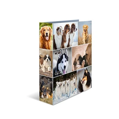 Image of HERMA Lever Arch File Animals with Dogs Motif, A4, 70 mm Spine, Inner Print, 1 Folder
