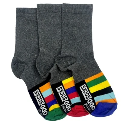 Image of United Oddsocks 3 Mix &amp; Match Ankle School Kids Socks, UK 12 6 (EU 30.5 39), Ideal for days