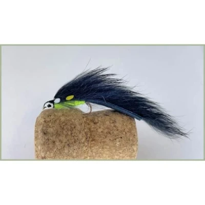 Image of Zonker Trout Flies, 6 Pack Black JC Zonkers, Size 10, For Fly Fishing
