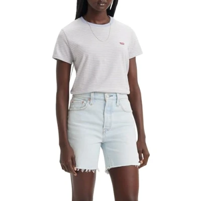 Image of Levi&#039;s Perfect Basic Tshirt, Women&#039;s, Size: XXS, Collegiate stripe kentucky blue