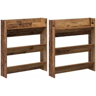 Image of Wall Shoe Cabinet with Shelf mounted Other Storage 2 pcs Old wood Engineered vidaXL