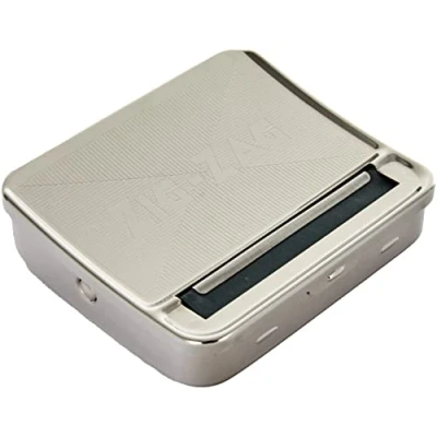 Image of OCB 16925 Zigzag Rolling Box for the Perfect Cigarette Machine, Chrome, Silver, 8 x 2 cm