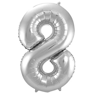 Image of Folat 8714572631785 Zahl Foil balloon, Silver, 86cm