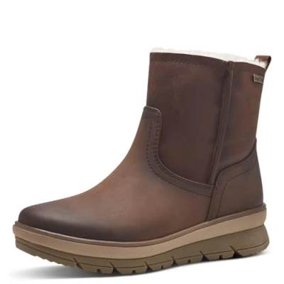 Image of Jana Women&#039;s Sporty Winter Boots, Warm Lining, Vegan Fashion, Cognac, 4 UK