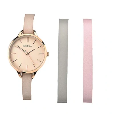Image of SEKONDA Womens Analogue Classic Quartz Watch with Leather Strap 2629G.42