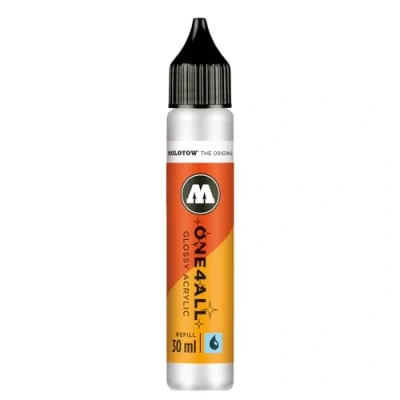 Image of Molotow One4All Acrylic Refill 30 ml (Ink for Refilling Markers, High Coverage and Permanent, Quick Drying, Almost All Surfaces) 251 Glossy White