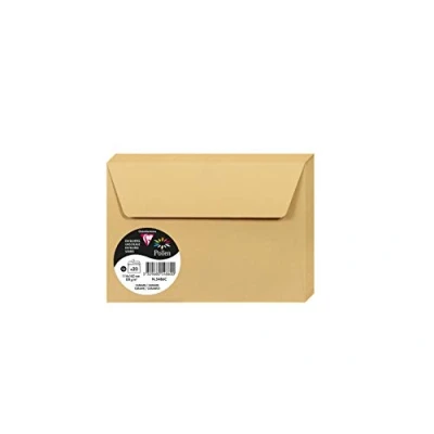 Image of Clairefontaine Ref 5486C Pollen Adhesive Envelopes (Pack of 20) C6 Sized, 120gsm Paper, Printer Compatible, Acid Free, Strip for Easy Seal Caramel