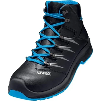 Image of Uvex 2 trend boot, safety shoes S3 SRC, work for men, black/blue, size 12