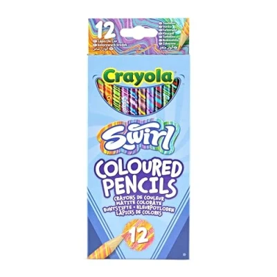 Image of CRAYOLA Swirl Colouring Pencils Assorted Colours (Pack of 12) Magical Effect Will Draw 4 Per Pencil Ideal for Kids Ages 3+